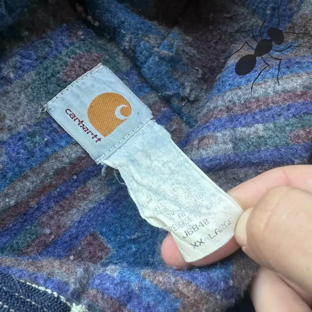 Carhartt JB848 denim blue hooded work wear jacket